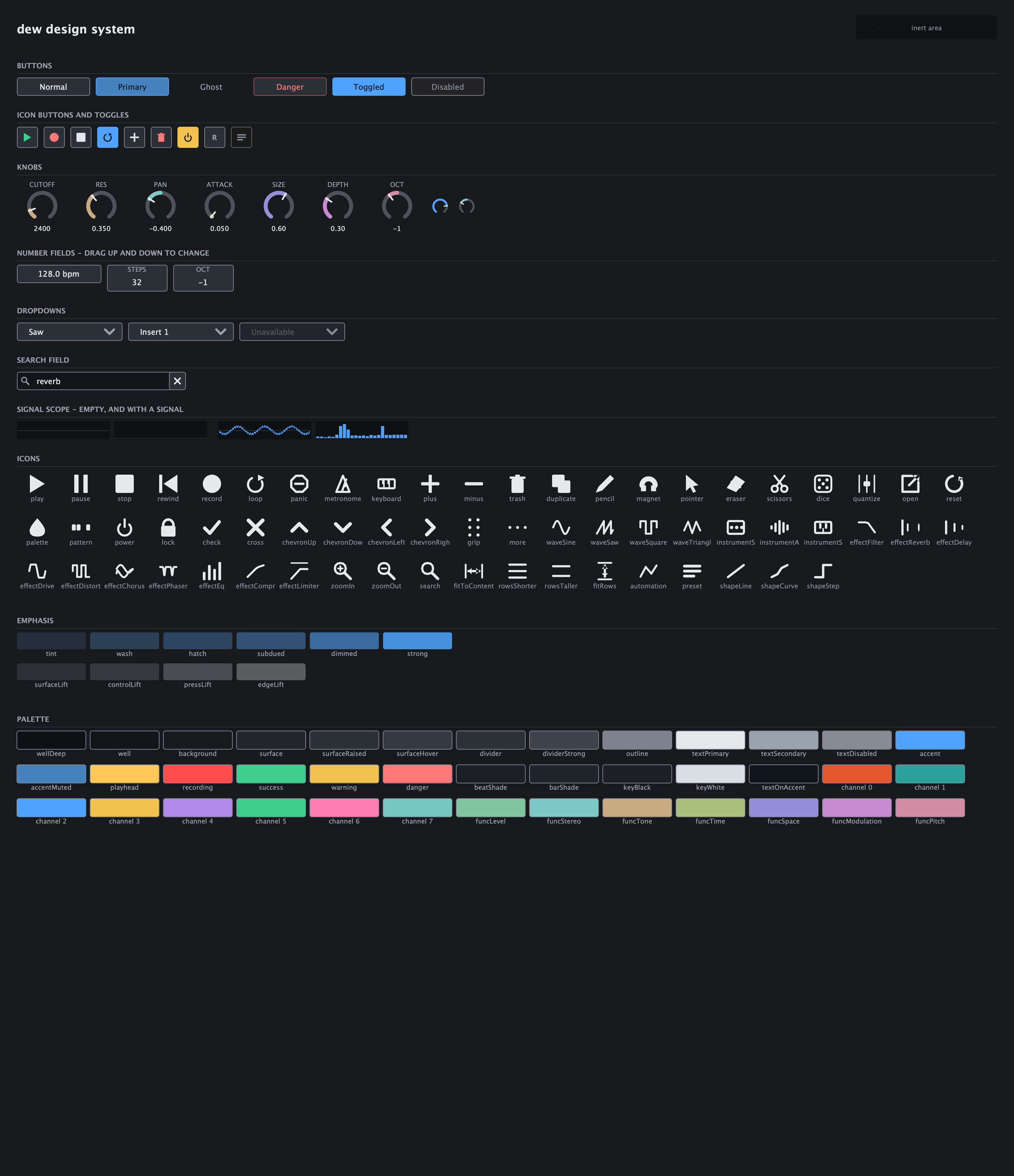The whole design system on one page.